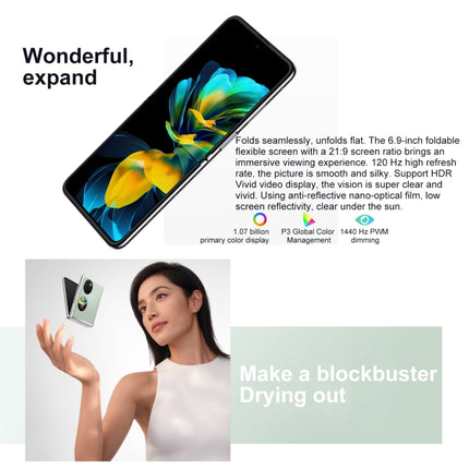 Dual Back Cameras, Side Fingerprint Identification, 6.9 inch + 1.04 inch HarmonyOS 3.0 Snapdragon 778G Octa Core up to 2.42GHz, Network: 4G, OTG, NFC, Not Support Google Play, 128GB Silver, 128GB Pink, 128GB Mint Green, 128GB Obsidian Black
