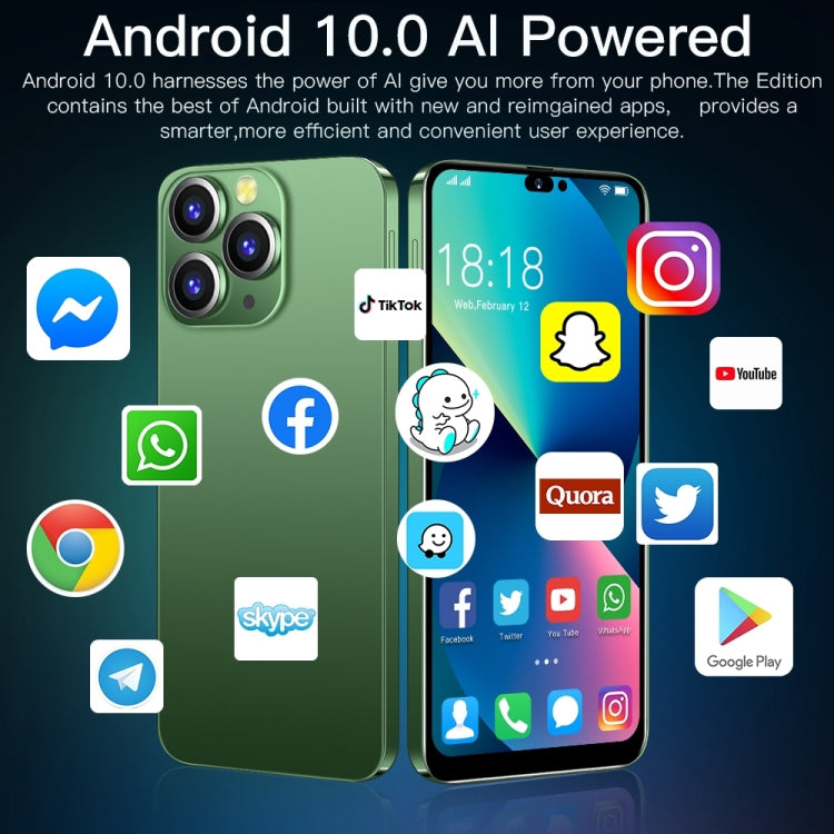 Gesichtserkennung, Android 10 MTK6737 Quad Core, Netzwerk: 4G, mit 64 GB TF-Karte, i14 Pro Max N86 4 GB + 32 GB