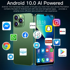 Gesichtserkennung, Android 10 MTK6737 Quad Core, Netzwerk: 4G, mit 64 GB TF-Karte, i14 Pro Max N86 4 GB + 32 GB