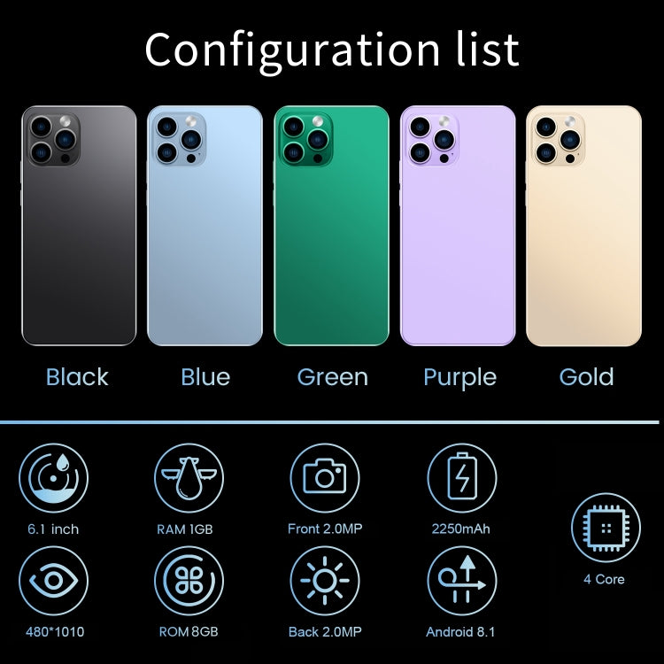 Gesichtserkennung, Android 8.1 MTK6580A Quad Core, Netzwerk: 3G, Dual-SIM, 1 GB+8 GB, MTK6580A