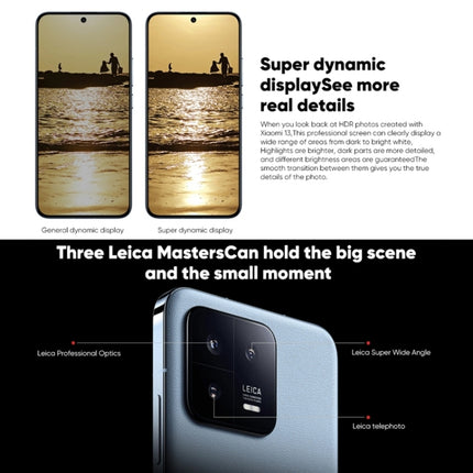 Cámaras traseras triples, identificación de huellas dactilares en pantalla de 6,36 pulgadas MIUI 14 Qualcomm Snapdragon 8 Gen 2 Octa Core hasta 3,2 GHz, red: 5G, NFC, función de carga inalámbrica, Xiaomi 13 12 GB + 256 GB