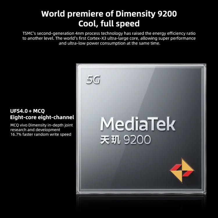 Triple Back Cameras, Screen Fingerprint Identification / Face ID, 4870mAh Battery, 6.78 inch Android 13.0 OriginOS 3 MediaTek Dimensity 9200 Octa Core up to 3.05GHz, NFC, OTG, Network: 5G, Support Google Play, Support 50W Wireless Flash Charging