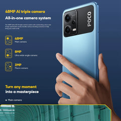 Triple Back Cameras, AI Face & Side Fingerprint Identification, 5000mAh Battery, 6.67 inch MIUI 13 /  Android 12 Snapdragon 695 5G Octa Core up to 2.2GHz, Network: 5G, NFC, Dual SIM, Support Google Play, POCO X5 5G Global EU Version, 8GB+256GB