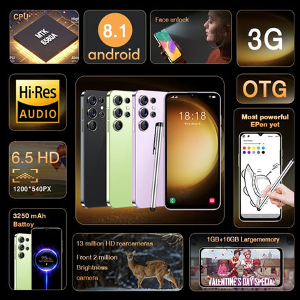 Face Identification, Android 8.1 MTK6580A Quad Core, Network: 3G, OTG, S23Ultra5G / B51