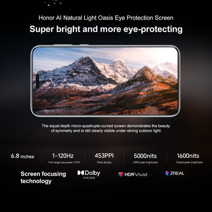 Honor Magic7 Pro, 16GB+512GB, Screen Fingerprint, 6.8 inch MagicOS 9.0 / Android 15 Snapdragon 8 Elite 3nm Octa Core, Network: 5G, NFC, OTG, Not Support Google Play, 16GB+512GB