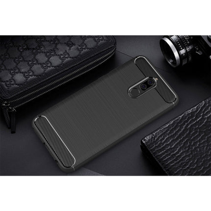 For Huawei  Mate 10 Lite Brushed Carbon Fiber Texture TPU Shockproof Anti-slip Soft Protective Back Cover Case