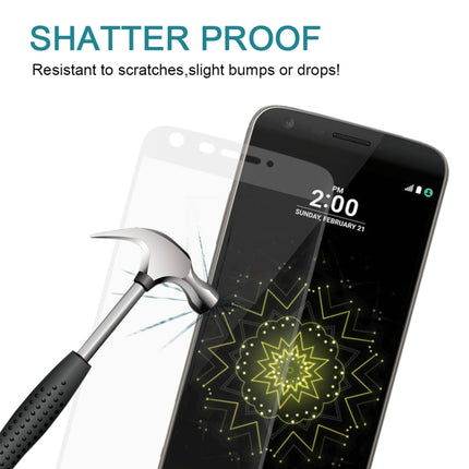 For LG G5 0.26mm 9H Surface Hardness 3D Curved Explosion-proof Colorized Silk-screen Tempered Glass Full Screen Film