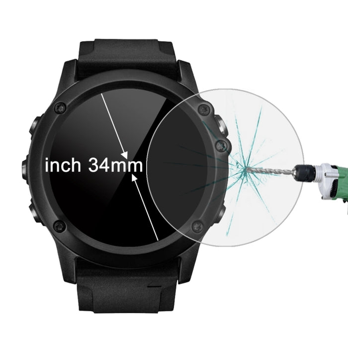 ENKAY Hat-Prince for 34mm Diameter Circular Dial Smart Watch 0.2mm 9H Surface Hardness 2.15D Curved Explosion-proof Tempered Glass Screen Film