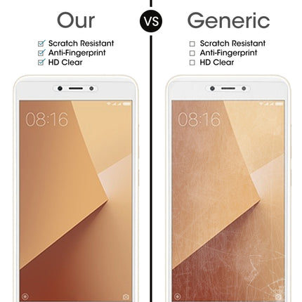 For Xiaomi Redmi Note 5A 0.26mm 9H Surface Hardness 2.5D Explosion-proof Non-full Screen Tempered Glass Screen Film, For Redmi Note 5A