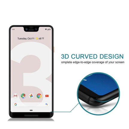 0.3mm 9H Surface Hardness 3D Curved Edge Full Screen Tempered Glass Film for Google Pixel 3 XL