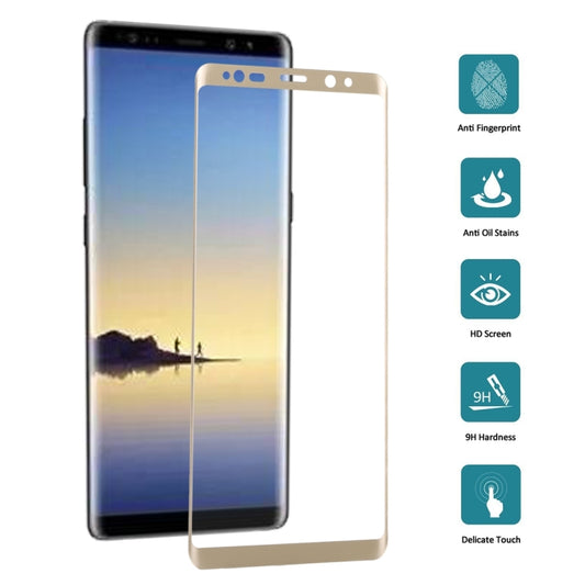 For Galaxy Note 8 0.3mm 9H Surface Hardness 3D Curved Silk-screen Full Screen Tempered Glass Screen Protector, For Galaxy Note 8