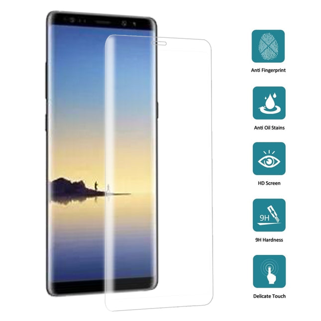 For Galaxy Note 8 0.3mm 9H Surface Hardness 3D Curved Silk-screen Full Screen Tempered Glass Screen Protector