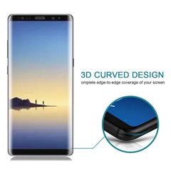 Für Galaxy Note 8, 0,3 mm, 9H Oberflächenhärte, 3D-gebogener Siebdruck, Vollbild-Displayschutz aus gehärtetem Glas, für Galaxy Note 8