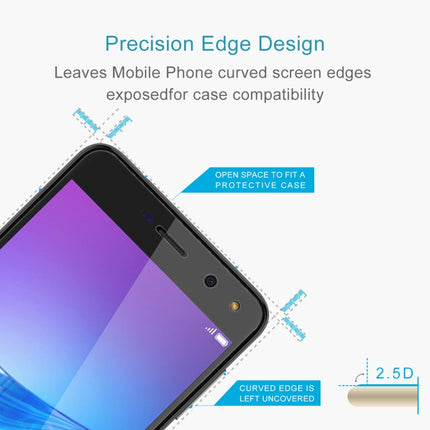 For Huawei Y6 (2017) 0.26mm 9H Surface Hardness 2.5D Explosion-proof Tempered Glass Non-full Screen Film, For Y6 (2017)