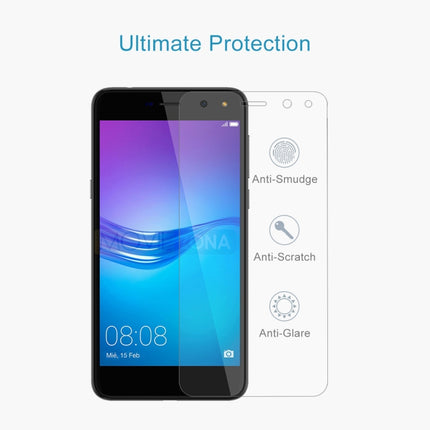 For Huawei Y6 (2017) 0.26mm 9H Surface Hardness 2.5D Explosion-proof Tempered Glass Non-full Screen Film, For Y6 (2017)