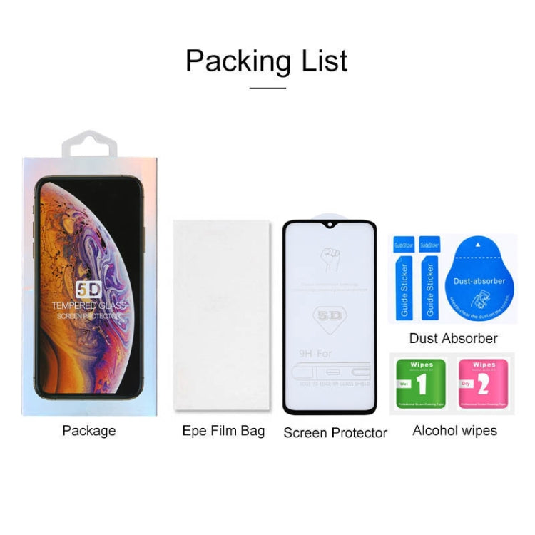 9H 5D Full Glue Full Screen Tempered Glass Film for OnePlus 6T, For OnePlus 6T