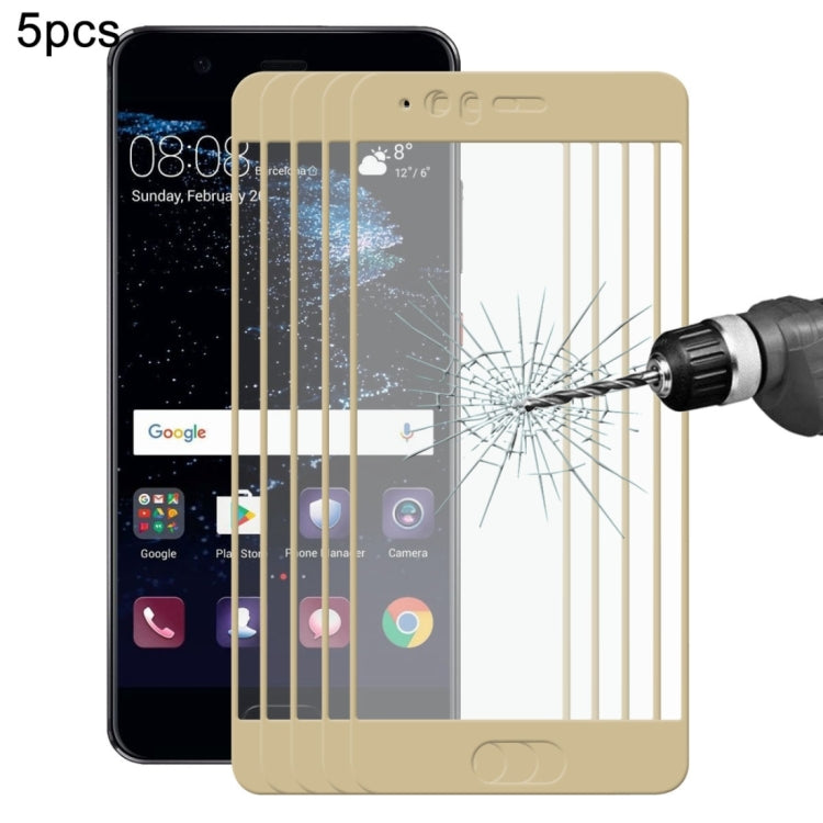 5 PCS ENKAY Hat-Prince for  Huawei P10 0.26mm 9H Hardness 2.5D Curved Full Screen Tempered Glass Screen Film, For P10, For P10 (5 PCS)