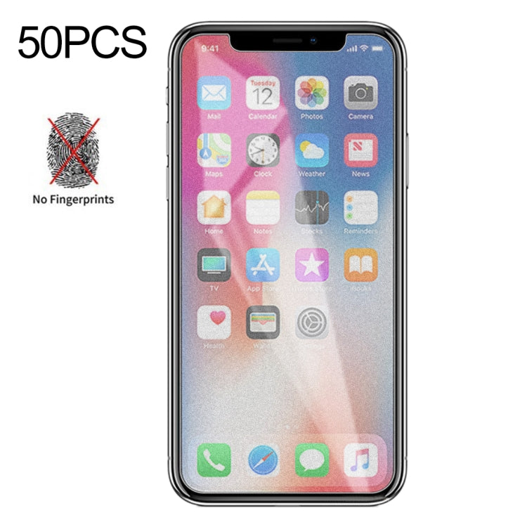 For iPhone X / XS / iPhone 11 Pro 50pcs Matte Frosted Tempered Glass Film, No Retail Package, For iPhone X / XS / iPhone 11 Pro(50 PCS)