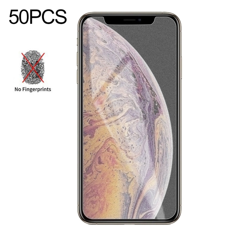 For iPhone XS Max / iPhone 11 Pro Max 50pcs Matte Frosted Tempered Glass Film, No Retail Package, For iPhone XS Max / iPhone 11 Pro Max(50 PCS)