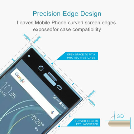 For Sony Xperia XZs 0.33mm 9H Surface Hardness 3D Curved Full Screen Tempered Glass Screen Protector, For Xperia XZs