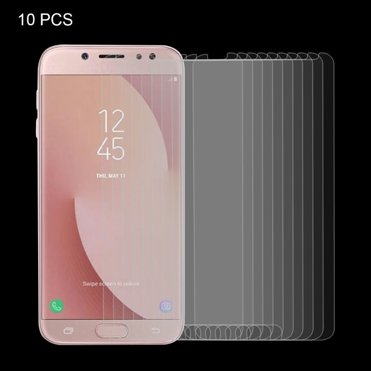 10 PCS for Galaxy J7 (2017) (US Version) 0.3mm 9H Surface Hardness 2.5D Explosion-proof Non-full Screen Tempered Glass Screen Film, For Galaxy J7 (2017)(US Version)(10 PCS)