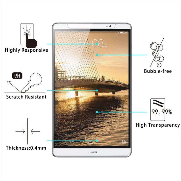 2 PCS 9 inch Universal 0.4mm 9H Surface Hardness Tempered Glass Screen Protector