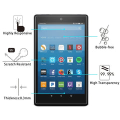 75 PCS 0.3mm 9H Full Screen Tempered Glass Film for Amazon Kindle Fire HD 8 2017