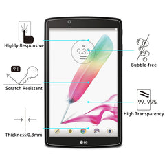 75 PCS 0.3mm 9H Full Screen Tempered Glass Film for LG G PAD F 8.0 / V495
