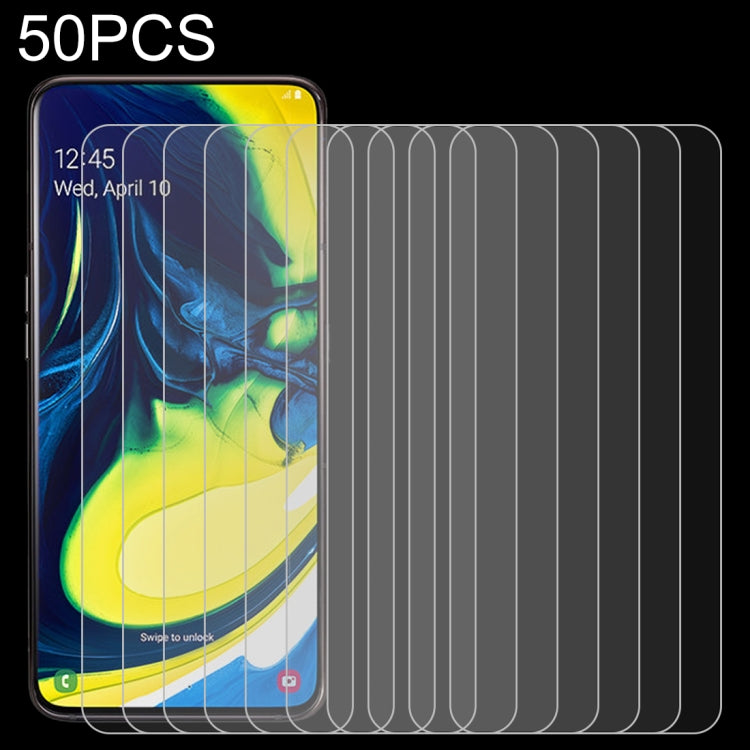 50 PCS 0.26mm 9H 2.5D Tempered Glass Film for Galaxy A80/A90, No Retail Package, For Galaxy A80