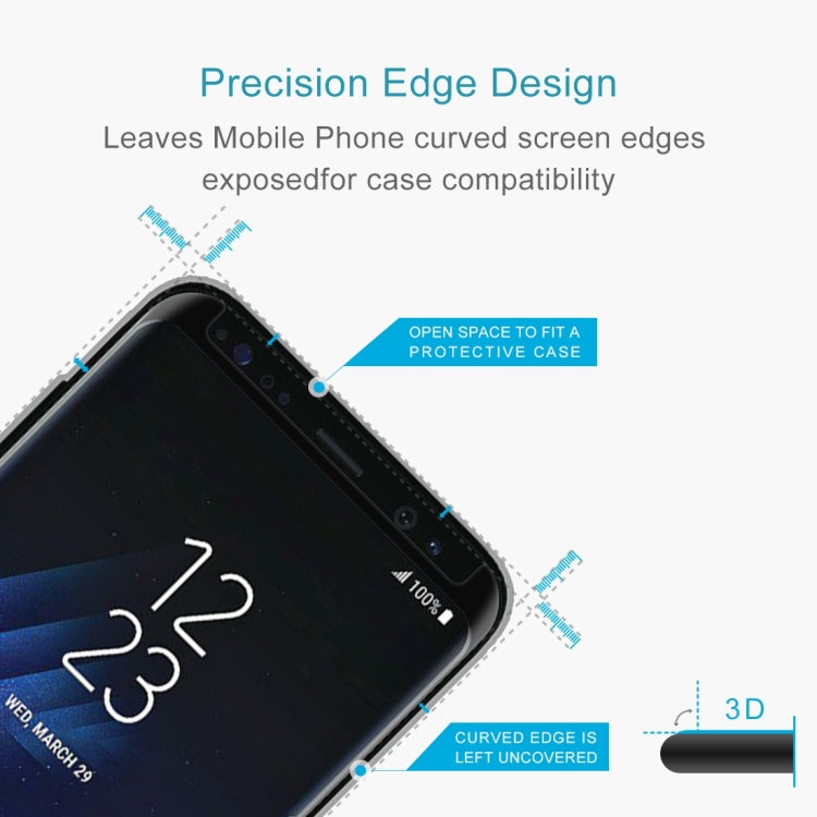 25 PCS For Galaxy S8 Plus / G955 0.26mm 9H Surface Hardness 3D Explosion-proof Non-full Edge Glue Screen Curved Case Friendly Tempered Glass Film