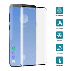 Película de vidrio templado de pantalla completa 3D 9H de 0,3 mm para Galaxy S10+, compatible con desbloqueo de pantalla con huella dactilar