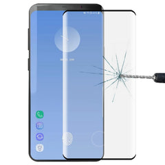 Película de vidrio templado de pantalla completa 3D 9H de 0,3 mm para Galaxy S10+, compatible con desbloqueo de pantalla con huella dactilar