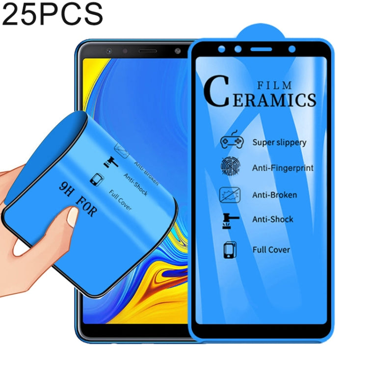 25 PCS 2.5D Full Glue Full Cover Ceramics Film for Galaxy A7 (2018), For Galaxy A7 (2018) (25 PCS)