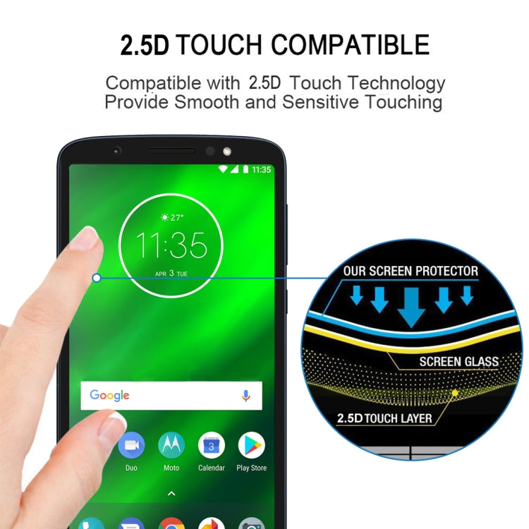 25 PCS Full Glue Full Cover Screen Protector Tempered Glass film for Motorola Moto G6 Play