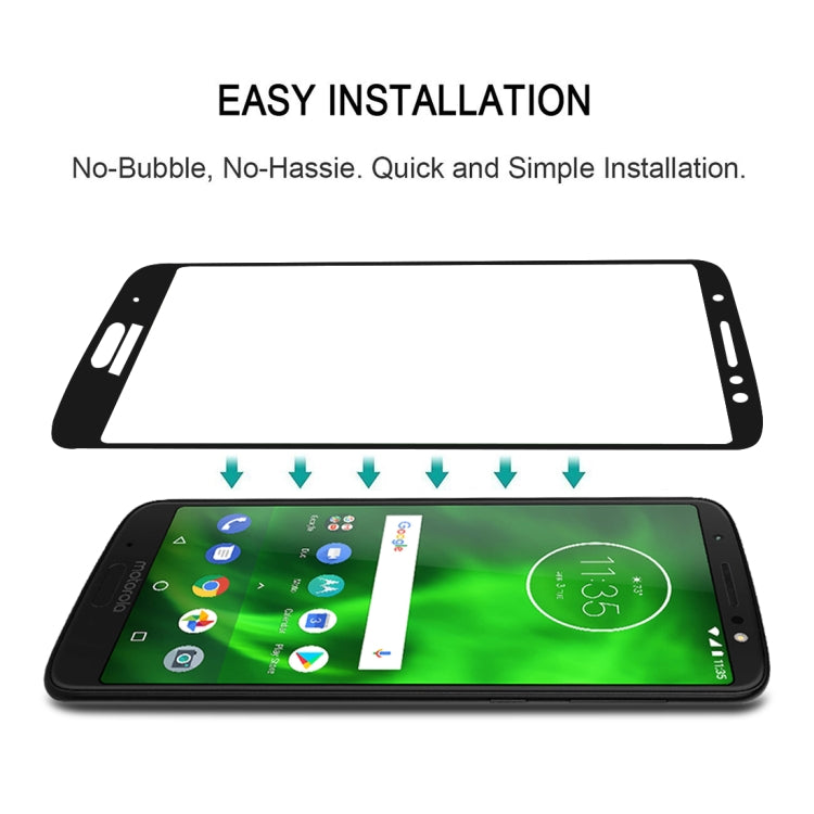 25 PCS Full Glue Full Cover Screen Protector Tempered Glass film for Motorola Moto G6 Play