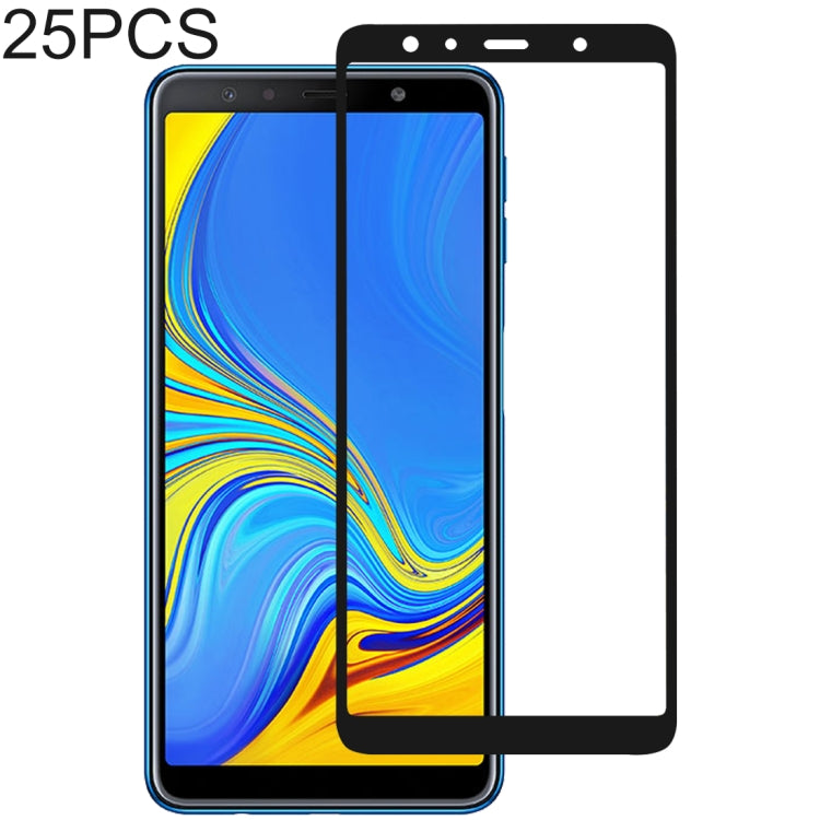 25 PCS Full Glue Full Cover Screen Protector Tempered Glass film for Galaxy A7 (2018), For Galaxy A7 (2018) (25 PCS)