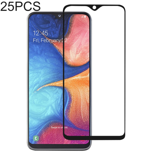 25 PCS Full Glue Full Cover Screen Protector Tempered Glass film for Galaxy A20e, For Galaxy A20e