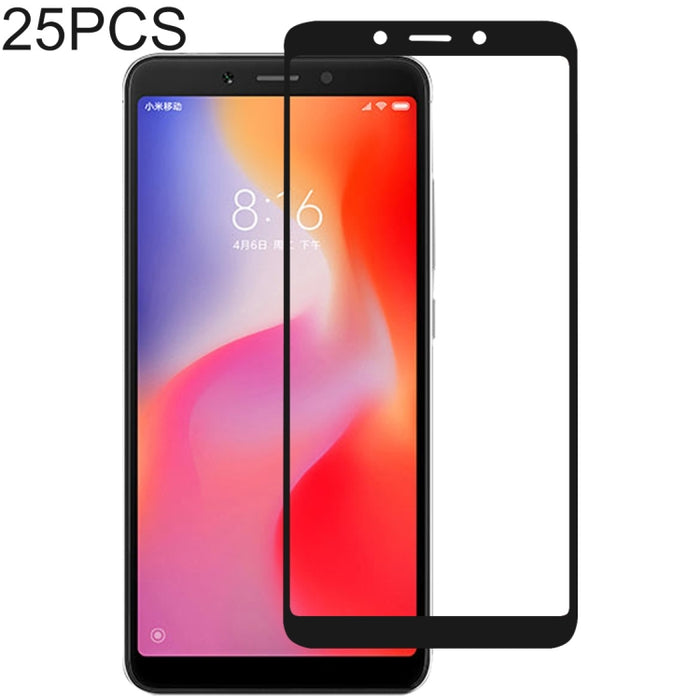 25 PCS Full Glue Full Cover Screen Protector Tempered Glass film for Xiaomi Redmi 6 & 6A, For Xiaomi Redmi 6 & 6A