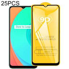 For Realme C11 / vivo Y56 25 PCS  9D Full Glue Full Screen Tempered Glass Film