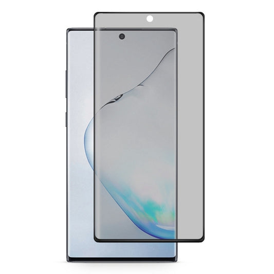 For Galaxy Note 10  0.3mm 9H Surface Hardness 3D Privacy Curved Edge Glue Curved Full Screen Tempered Glass Film, Fingerprint Unlock Is Not Supported, For Note 10