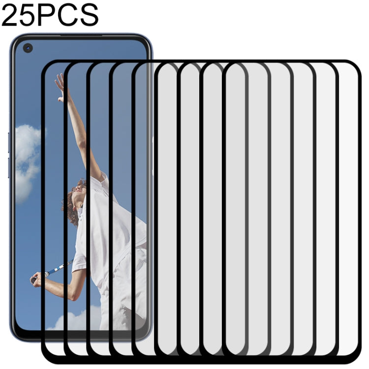 For OPPO A52 25 PCS Full Glue Full Screen Tempered Glass Film