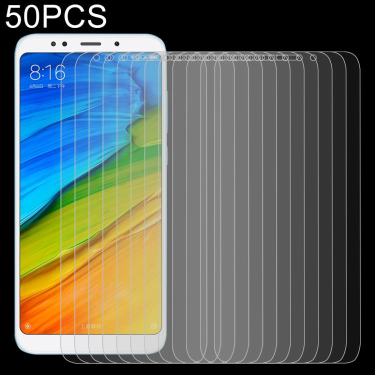 50 PCS for Xiaomi Redmi 5 Plus  0.26mm 9H Surface Hardness 2.5D Curved Edge Tempered Glass Screen Protector, For Redmi 5 Plus