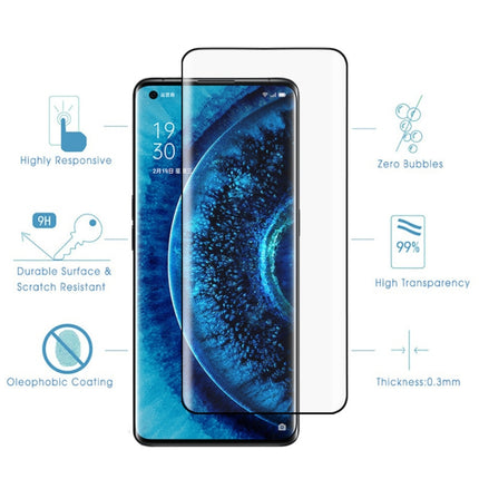 For OPPO Find X2 Pro 9H HD 3D Curved Edge Tempered Glass Film (Transparent), For OPPO Find X2 Pro(1 PC), For OPPO Find X2 Pro(Black)(1 PC)