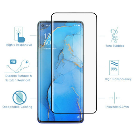 For OPPO Reno3 Pro 9H HD 3D Curved Edge Tempered Glass Film (Black), For OPPO Reno3 Pro(1 PC), For OPPO Reno3 Pro(Black)(1 PC)