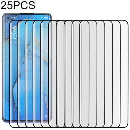 25 PCS For OPPO Reno3 Pro 9H HD 3D Curved Edge Tempered Glass Film (Transparent), For OPPO Reno3 Pro(25 PCS), For OPPO Reno3 Pro(Black)(25 PCS)