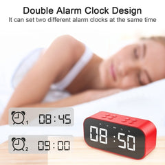 Minialtavoz AEC BT501 con Bluetooth 5.0, LED, despertador, reloj y espejo, compatible con tarjeta TF de 32 GB, BT501