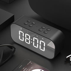 Minialtavoz AEC BT501 con Bluetooth 5.0, LED, despertador, reloj y espejo, compatible con tarjeta TF de 32 GB, BT501