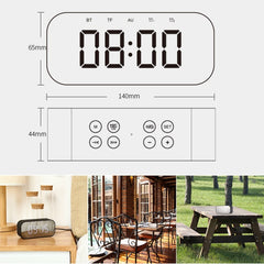 Minialtavoz AEC BT501 con Bluetooth 5.0, LED, despertador, reloj y espejo, compatible con tarjeta TF de 32 GB, BT501