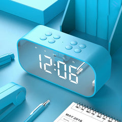 Minialtavoz AEC BT501 con Bluetooth 5.0, LED, despertador, reloj y espejo, compatible con tarjeta TF de 32 GB, BT501