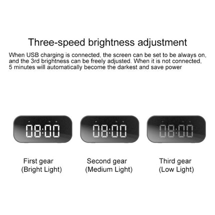 AEC BT501 Bluetooth 5.0 Mini-Lautsprecher mit LED &amp; Wecker &amp; Uhr &amp; Spiegel, unterstützt 32G TF-Karte, BT501